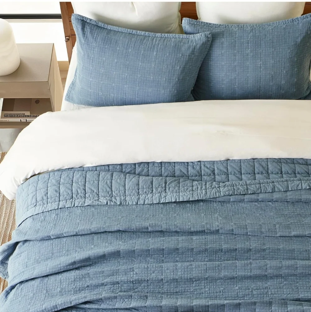 EVERGRACEHOME Stonewashed Cotton Quilt Set King Size, Ultra Soft Oversized Bedsp